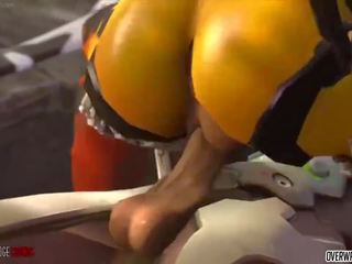 Hard up and Naughty Tracer from Overwatch gets Pussy.